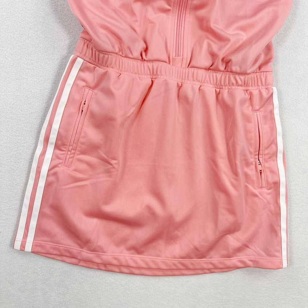 Adidas Kids Firebird Dress Skirt Romper Size M Pink White 3-Stripe JD3534 - Picture 5 of 8